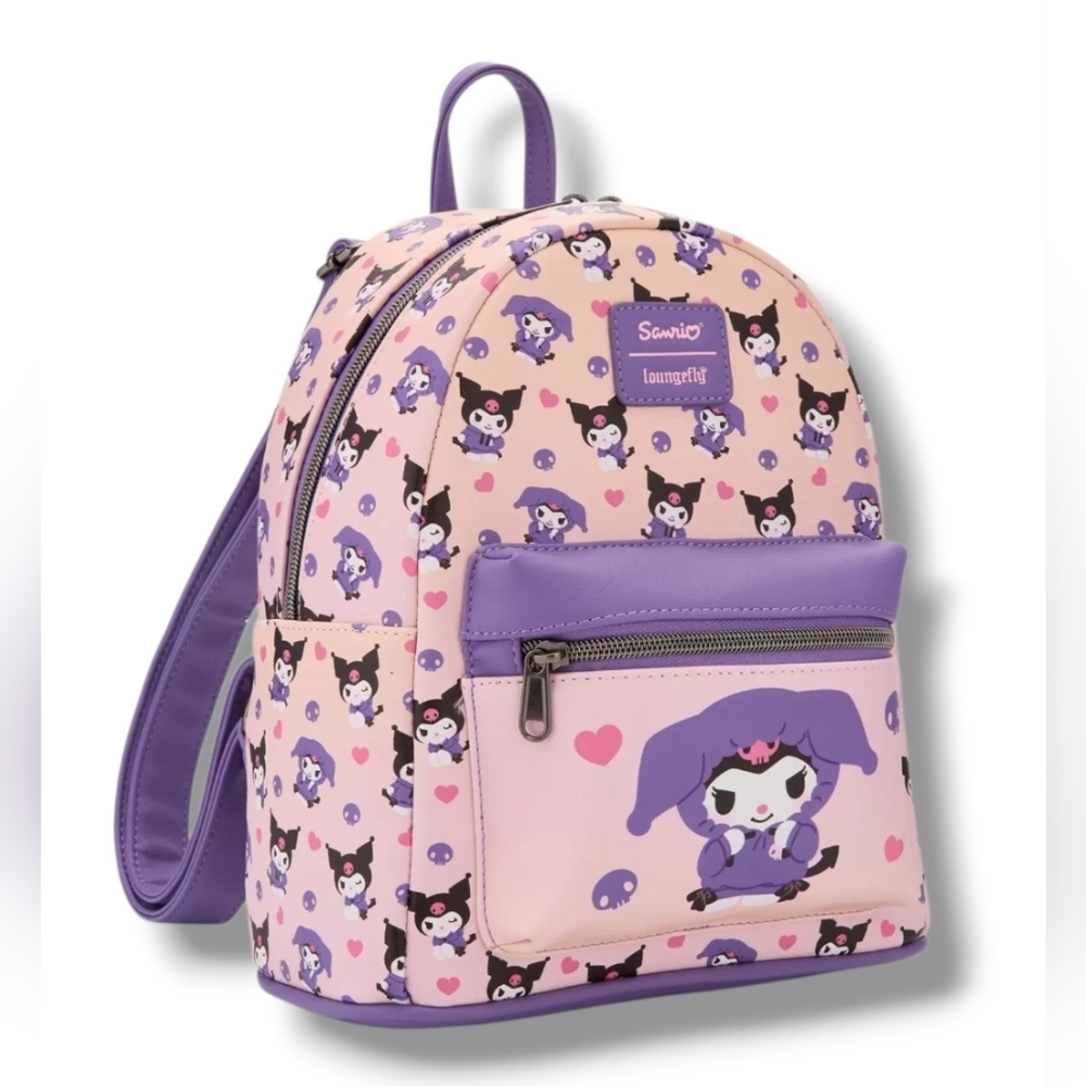 Loungefly Sanrio Kuromi Hoodie Outfit Mini Backpack 💜 New